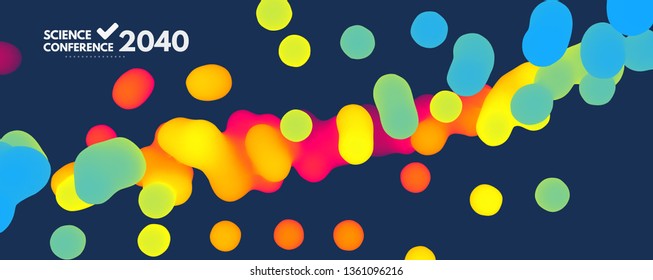 Science conference. Can be used for online courses, master class, seminar, presentation, webinar or lecture. Vector illustration for banner, poster, flyer and magazine page. 