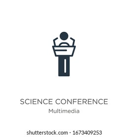 Science conference icon vector. Trendy flat science conference icon from multimedia collection isolated on white background. Vector illustration can be used for web and mobile graphic design, logo, 