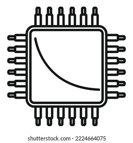 Science cpu icon outline vector. Circuit chip. Digital data