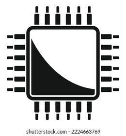 Science cpu icon simple vector. Circuit chip. Digital data