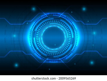Datos científicos. Infografía digital. Resumen del holograma de fondo de alta tecnología. Innovación eléctrica en tecnología de realidad virtual. Interfaz de placa de circuito. Círculo HUD futurista de ciencia ficción