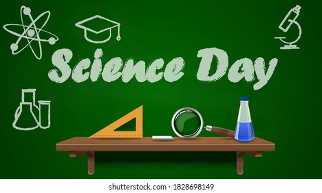 texto del día de la ciencia sobre pizarra