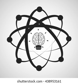 Science design. Colourful illustration. Brain icon