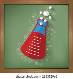 Science Design On Blackboard Backgroundclean Vector: vector de stock