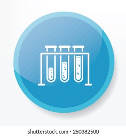 Science design on blue flat button,clean vector