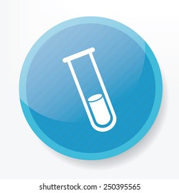 Science design on blue flat button,clean vector