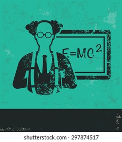 Science design on green background,grunge vector