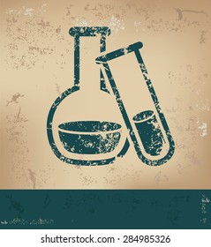 Science design on old paper background,grunge concept,vector