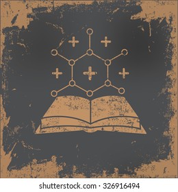 Science design on old paper background,vector