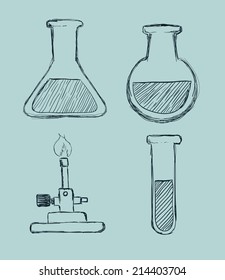 science design over blue background vector illustration