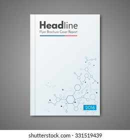 Science design vector template layout for magazine brochure flyer booklet cover annual report. 