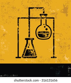 Science design, yellow grunge vector