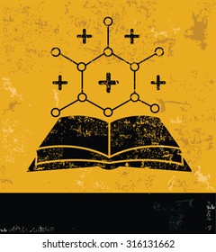 Science design, yellow grunge vector