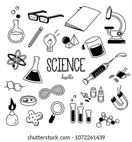 Science Doodle. Hand drawing styles for Science objects.