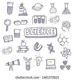 Science Doodles Element Vector Illustration Cute Stock Vector (Royalty ...