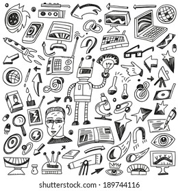 Hand Drawn Music Set Vector Illustration Stock Vector (Royalty Free ...