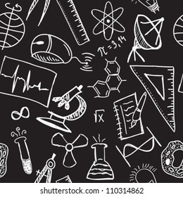 Science drawings  on seamless pattern - scientific background