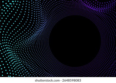 Science dust Tunnel Big data wave tech. Sound wave 3d concept abstract background with gradient color.