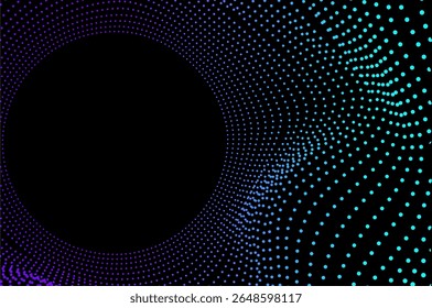 Túnel de Ciencia Túnel de polvo Big data wave tech. Fondo abstracto del concepto 3d de la onda de sonido con color del gradiente.