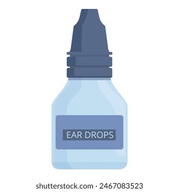 Science ear drops bottle icon cartoon vector. Sick infection. Medical liquid