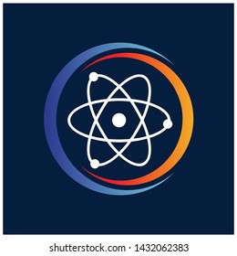 Science and Education With Atom Illustration Logo Design