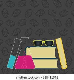Science and education background with school supplies. 