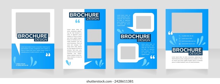 Science and education blank brochure design. Template set with copy space for text. Premade corporate reports collection. Editable 4 paper pages. Nunito ExtraBold, SemiBold, Regular fonts used