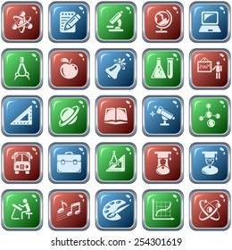 Science and education button set