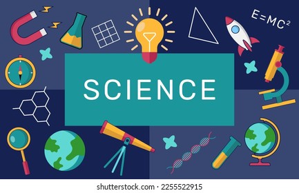 Science education concepts banner. - Vector.