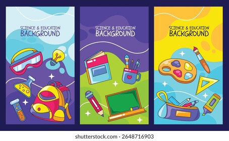 Science and education element template vector background