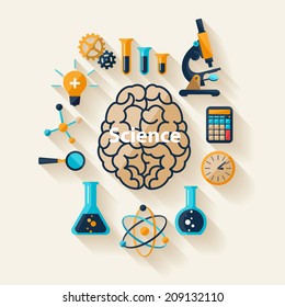 Science and Education. Flat design. - Shutterstock ID 209132110