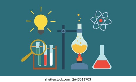 Diseño gráfico de Ciencia y Educación, Ilustración vectorial EPS10. Estilo plano