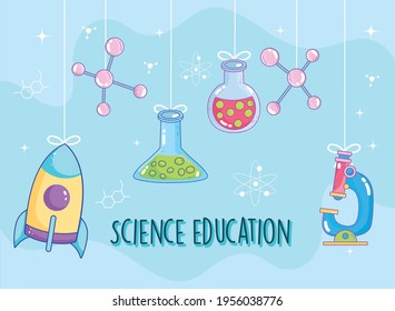 átomo de frascos colgados de la educación científica