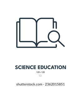 Science Education Icon. Book, Knowledge, Study. Editable Stroke. Simple Vector Icon