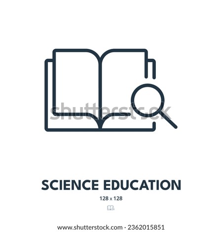 Science Education Icon. Book, Knowledge, Study. Editable Stroke. Simple Vector Icon