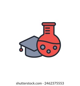 science education icon. vector.Editable stroke.linear style sign for use web design,logo.Symbol illustration.