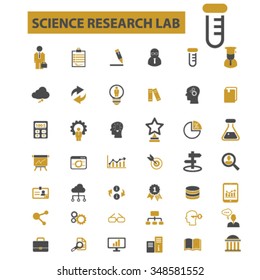 science, education, learning, study, research  icons, signs vector concept set for infographics, mobile, website, application