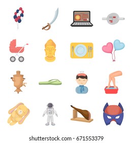 Science, education, medicine and other web icon in cartoon style.Health, recreation, tradition icons in set collection.