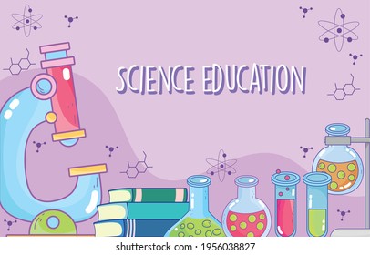 science education microscope books flasks