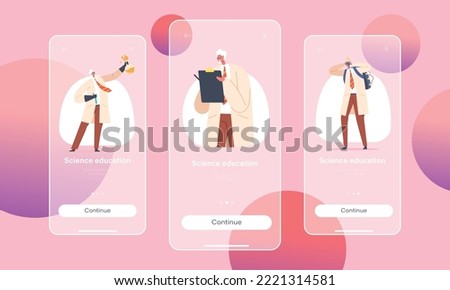 Science Education Mobile App Page Onboard Screen Template. Crazy Professor, Nuts Doctor Character Conduct Experiment, Writing Notes Old Funny Scientist Man Concept. Cartoon People Vector Illustration