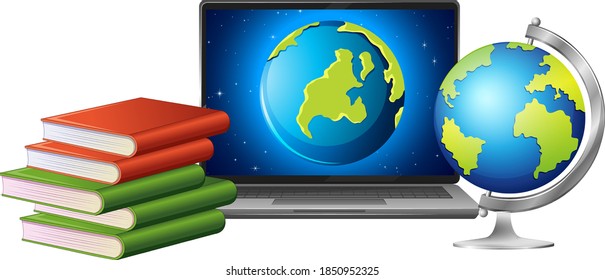 Science education objects cartoon style illustration