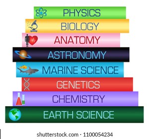 Science education subjects - Stack of books