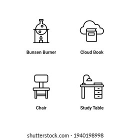 Science and Education technology App Icons Set. Simple Line Style Vector Illustrations. elements for mobile concepts and web apps. Collection modern infographic logo and pictogram.