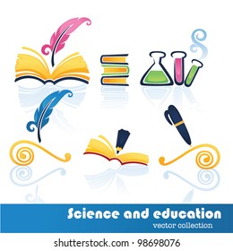 science and education vector collection of icons and symbols