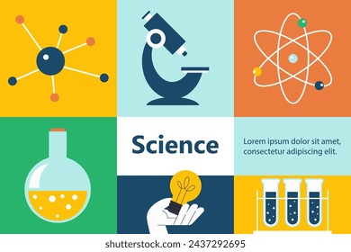 Science education Web geometric banner. STEAM and STEM education. Science, Technology, Engineering, Arts, Mathematics. Vector illustration.