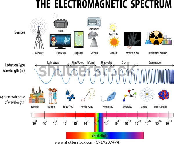 Science\
Electromagnetic Spectrum diagram\
illustration