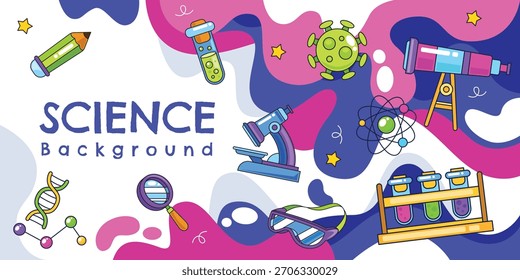 Science element template banner and poster background
