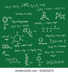 Science Equation And Structure On Blackboard 