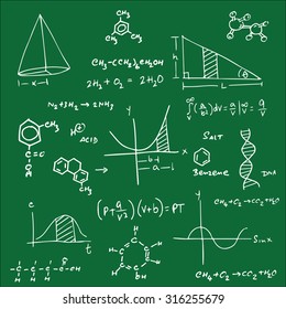 Science Equation And Structure On Blackboard 