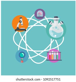 Science Science Equipment Atom Icon Background Vector Image
